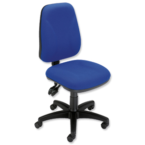 Trexus Intro Operators Chair Asynchronous High Back H490mm Seat W490xD450xH440-560mm Blue