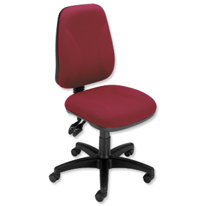 Trexus Intro Operators Chair Asynchronous High Back H490mm Seat W490xD450xH440-560mm Burgundy Ident: 399B