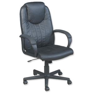 Trexus Intro Managers Armchair High Back 690mm Seat W520xD470xH440-540mm Leather Ident: 392A