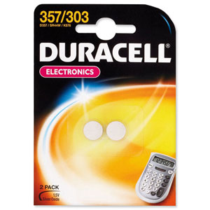 Duracell Battery Silver Oxide for Calculator or Pager 1.5V Ref D357 [Pack 2]
