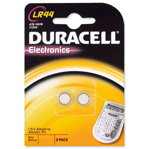 Duracell Battery Alkaline for Calculator or Pager 1.5V Ref LR44 [Pack 2]
