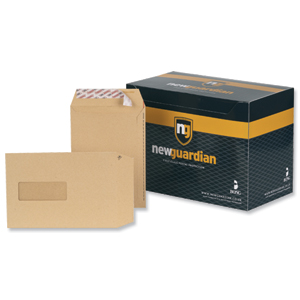 New Guardian Envelopes Heavyweight Pocket Peel and Seal Window Manilla C5 Ref F26639 [Pack 250] Ident: 118C