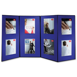 Nobo Showboard Extra Display 4 Panels 12.7Kg W1800xH3600mm-Open Sides Blue and Grey Ref 1901711 Ident: 287B