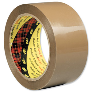 Scotch Packaging Tape Low Noise 48mmx66m Buff Ref 3120BT [Pack 6]