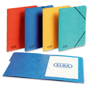 Elba Organiser File Pressboard Elasticated 7-Part Foolscap Blue Ref 100090169 [Pack 5] Ident: 204C