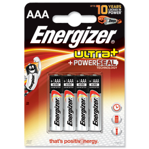 Energizer UltraPlus Battery Alkaline LR03 1.5V AAA Ref 637461 [Pack 4] Ident: 165G