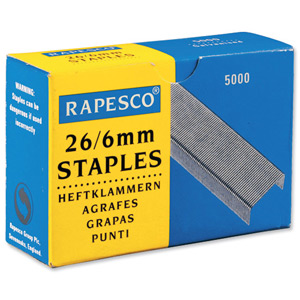 Rapesco Staples 26/6mm Ref S11662Z3 [Pack 5000] Ident: 368G