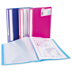 Display Book Durable Polypropylene 40 Pockets Assorted [Pack 12]