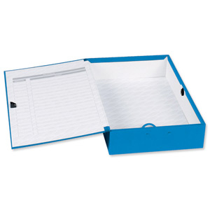 Concord Classic Box File Paper-lock Finger-pull and Catch 75mm Spine Foolscap Blue Ref C1278 [Pack 5] Ident: 231E
