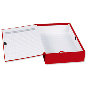 Concord Classic Box File Paper-lock Finger-pull and Catch 75mm Spine Foolscap Red Ref C1279 [Pack 5] Ident: 231E