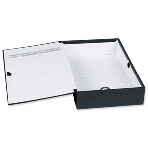 Concord Classic Box File Paper-lock Finger-pull and Catch 75mm Spine Foolscap Black Ref C1282 [Pack 5] Ident: 231E