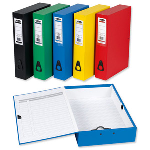 Concord Classic Box File Polypropylene Paper-lock 75mm Spine Foolscap Green Ref C13080 [Pack 5]