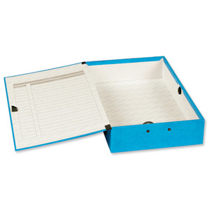 Concord Contrast Box File Laminated Paper-lock 75mm Spine Foolscap Sky Blue Ref 13478 [Pack 5] Ident: 232C