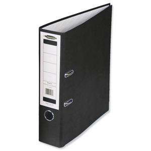 Concord Classic Lever Arch File Printed Lining Capacity 70mm Foolscap Black Ref C216056 [Pack 10] Ident: 224B