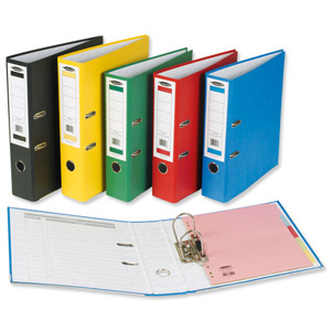 Concord Classic Lever Arch File Printed Lining Capacity 70mm Foolscap Assorted Ref C216059 [Pack 10] Ident: 224B