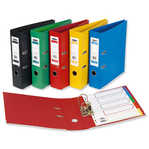Concord Classic Lever Arch File Polypropylene 5-Part Dividers 70mm Spine A4 Red Ref C214091 [Pack 10]