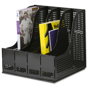 Storage Rack for Lever Arch Polypropylene 4 Sections Black