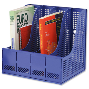 Storage Rack for Lever Arch Polypropylene 4 Sections Blue