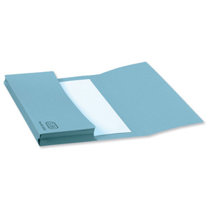 Elba Document Wallet Half Flap 285gsm Capacity 32mm A4 Blue Ref 100090129 [Pack 50] Ident: 190A