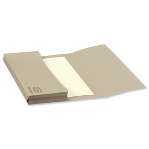 Elba Document Wallet Half Flap 285gsm Capacity 32mm A4 Buff Ref 100090244 [Pack 50]