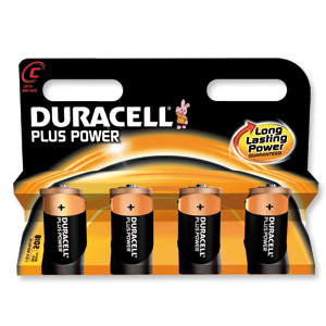 Duracell Plus Power Battery Alkaline 1.5V C Ref 81275334 [Pack 4] Ident: 648A