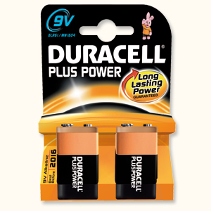 Duracell Plus Power MN1604 Battery Alkaline 9V Ref 81275365 [Pack 2] Ident: 648A