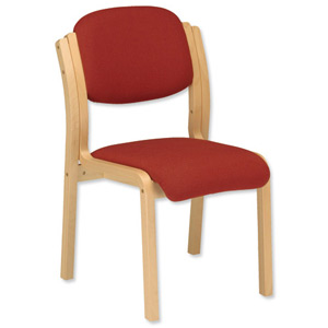 Trexus Side Chair Wood Upholstered Stackable Seat W405xD500xH480mm Burgundy Ident: 411A