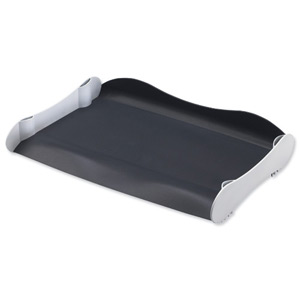 Avery Infinity Entry Tray Wave-design Back-tilted Base Wide White and Grey Ref INF2WG
