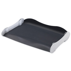 Avery Infinity Entry Tray Wave-design Back-tilted Base Wide White and Grey Ref INF2WG Ident: 326A