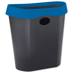 Avery Infinity Waste Bin Oval Flat-backed Removable Rim 18 Litres Blue and Grey Ref INF7BG Ident: 326A