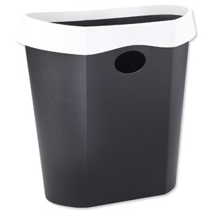 Avery Infinity Waste Bin Oval Flat-backed Removable Rim 18 Litres White and Grey Ref INF7WG Ident: 326A