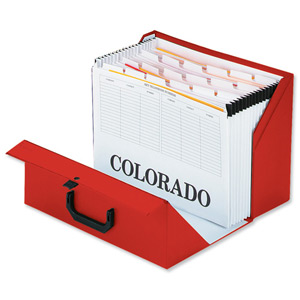 Rexel Colorado Expanding Box File A-Z Foolscap Red Ref 31718EAST Ident: 206A