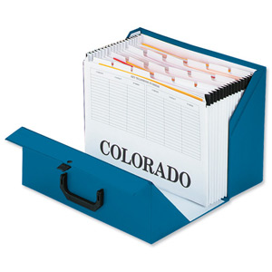 Rexel Colorado Expanding Box File A-Z Foolscap Blue Ref 31713EAST Ident: 206A