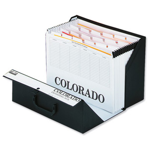 Rexel Colorado Expanding Box File A-Z Foolscap Black Ref 31765EAST Ident: 206A