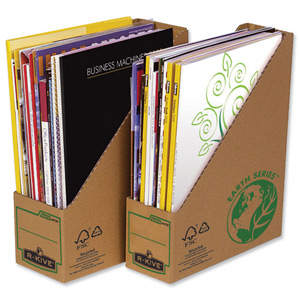 R-Kive Earth Magazine File Recycled FSC Self-assembly A4 Plus Ref 4470007 [Pack 20] Ident: 176D