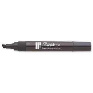 Sharpie W10 Permanent Marker Chisel Tip 1.2-5mm Line Black Ref S0192654 [Pack 12] Ident: 91D