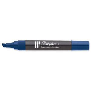 Sharpie W10 Permanent Marker Chisel Tip 1.2-5mm Line Blue Ref S0192695 [Pack 12]