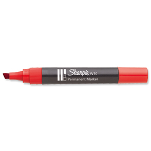 Sharpie W10 Permanent Marker Chisel Tip 1.2-5mm Line Red Ref S0192675 [Pack 12] Ident: 91D