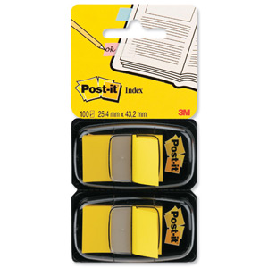 Post-it Index Flags 50 per Pack 25mm Yellow Ref 680-YEEU [Pack 2]