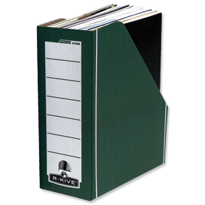 R-Kive Premium Magazine File Fastfold A4 Plus Green and White Ref 0723006 [Pack 10]