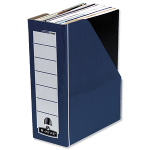 R-Kive Premium Magazine File Fastfold A4 Plus Blue and White Ref 0722906 [Pack 10] Ident: 175B