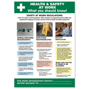 Stewart Superior Health and Safety At Work Laminated Guidance Poster W420xH595mm Ref HS106 Ident: 551A