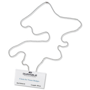 Durable Badge Chain 850mm Nickel Plated Ref 8104 [Pack 10] Ident: 284E