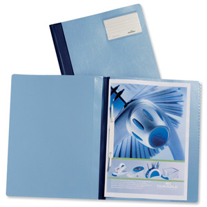 Durable Management Flat File Plastic Clear Front A4 Blue Ref 2500/06 [Pack 25] Ident: 203A