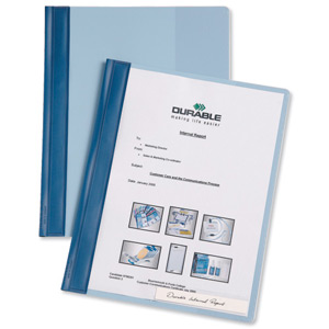 Durable Management Flat File Plastic Clear Front A4 Plus Blue Ref 2510/06 [Pack 25] Ident: 203B
