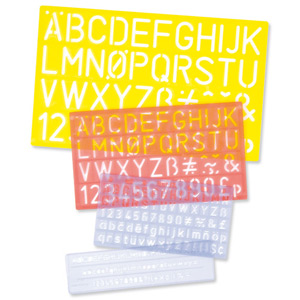 Helix Lettering Stencil Set 5mm 10mm 20mm 30mm Ref H40891 Ident: 108B