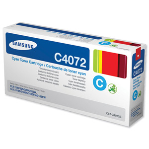 Samsung Laser Toner Cartridge Page Life 1000pp Cyan [For CLP-320/CLP-325/CLX-3185] Ref CLT-C4072S/ELS