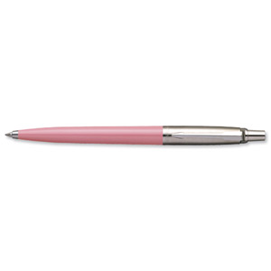 Parker Jotter Ball Pen Durable Pink with Steel and Chrome Trim Line 1.0mm Blue Ink Ref S0912580 Ident: 86E