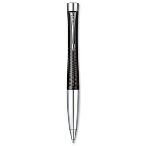 Parker Premium Urban Ball Pen Twist-action 1mm Line Ebony Lacquer and Chrome Trim Ref S0911500