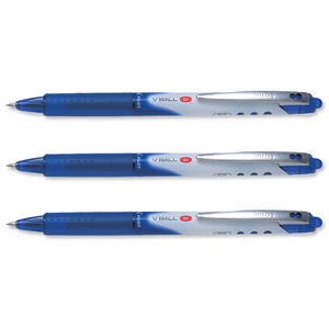 Pilot V Ball 5 RT Rollerball Retractable Extra Fine 0.5mm Tip 0.25mm Line Blue Ref 146101203 [Pack 12]